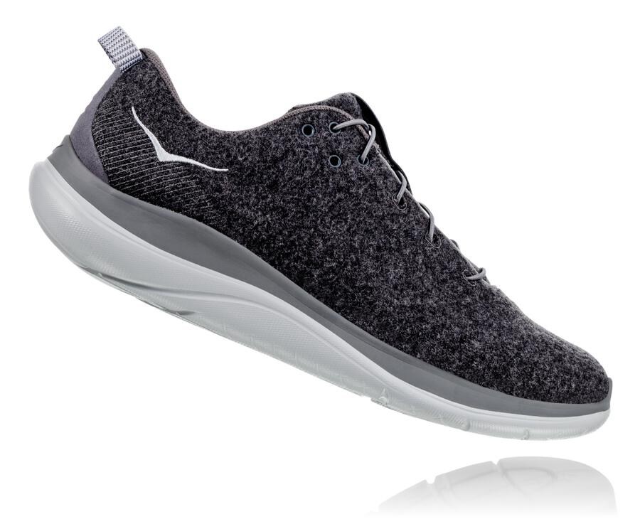 Hoka Australia One One Hupana Flow Wool - Womens Running Shoes Dark Grey - GIMUB-2860